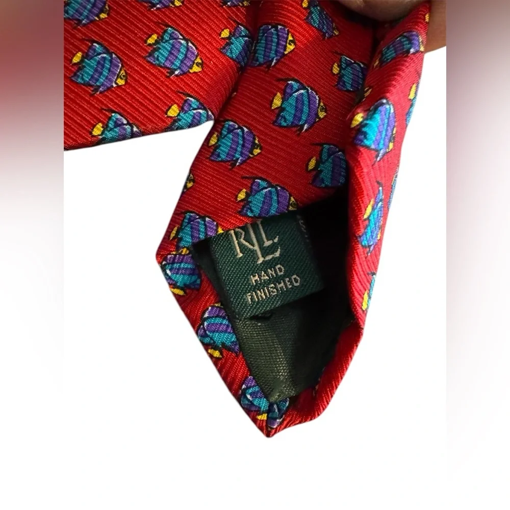 Lauren Ralph Lauren 100% silk fish tie vintage - Picture 5 of 6